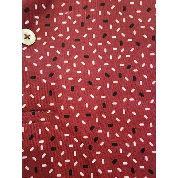 Short Par 4 The Club House 4 Men Red Polo Shirt‎ Sz. L Stretch Golf Performance - Picture 5 of 6